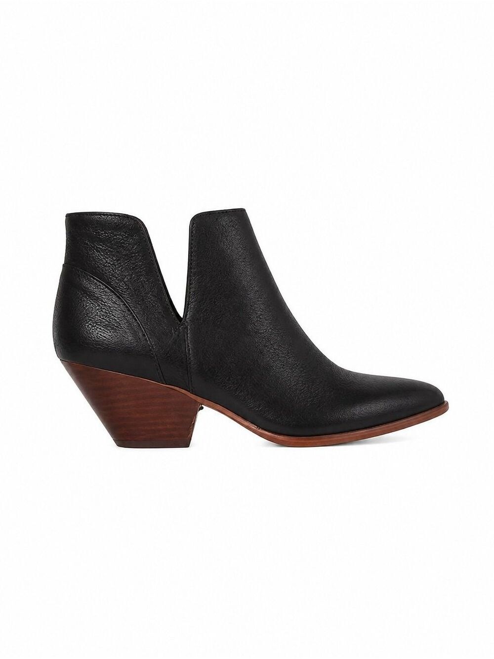 Frye Black Leather Ankle Boots Wood Heel Size 9.5